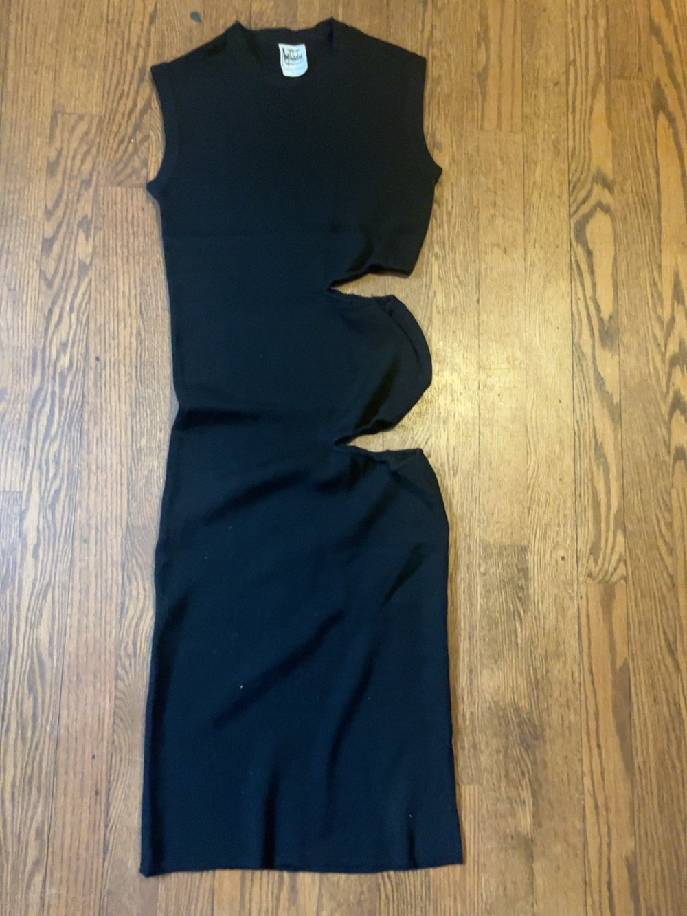 Vintage Angelo Tarlazzi Paris Black Cutout Dress — Made in Italy Archive # 6026